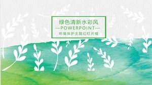 موضوع حماية البيئة المائية الرياح الخضراء قالب PPT