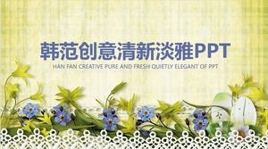 Modello PPT fresco Han Fan Flower