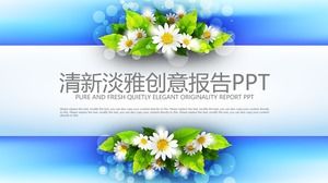 Modello PPT del rapporto di lavoro decorato con fiori delicati