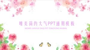 아름다운 수채화 꽃 PPT 템플릿 색상