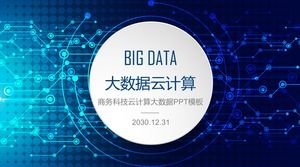 PPT-Vorlage für das Big-Data-Cloud-Computing-Thema mit blauem Punktmatrix-Hintergrund
