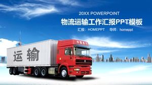 Transport-PPT-Vorlage des Container-LKW-Hintergrunds