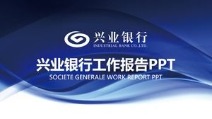 Modelo de PPT de relatório de resumo de trabalho do Blue Industrial Bank