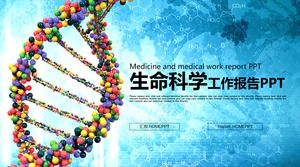 Life Science PPT-Vorlage vor dem Hintergrund der DNA-Molekülstruktur