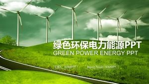 Yeşil çevre koruma güç enerji PPT şablonu