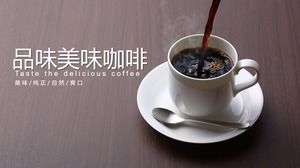 Simple coffee background PPT template