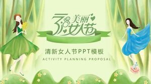 Modelo de PPT de planejamento de evento verde fresco para 38 mulheres