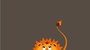 Śliczny kreskówka małego lwa PPT obrazek tła
