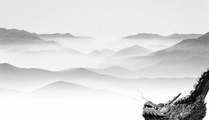 7张灰色典雅水墨中国风PPT背景图片