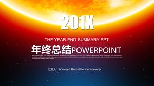 Coole Stern Hintergrund Jahresende Zusammenfassung PPT-Vorlage