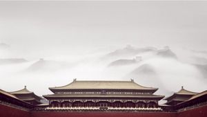 خمس صور خلفية PPT للمباني الصينية القديمة الرائعة