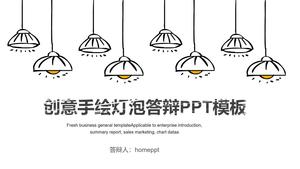 Modul de PPT redactat cu bulb de lumină desenat manual