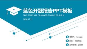 Niebieski praktyczny raport z otwarcia pracy dyplomowej szablon PPT