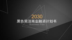 Modelo de PPT simples plano de financiamento de negócios preto