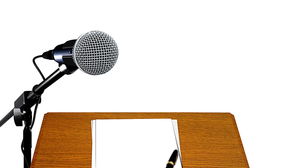 Microphone microphone lecture table slide slide background picture