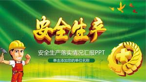 Plantilla PPT verde de formación en gestión de producción de seguridad empresarial