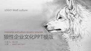 Kerangka gaya serigala template konstruksi budaya perusahaan PPT