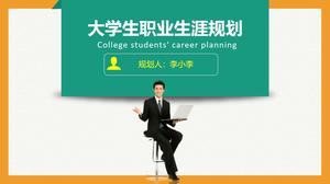 Culoare verde și portocaliu colegiu student plan de carieră șablon PPT