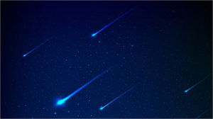Mavi yıldızlı meteor PPT arka plan resmi