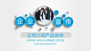 Template PPT profil perusahaan dinamis biru