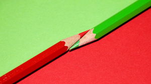 Simplu roșu și verde creion imagine de fundal PPT