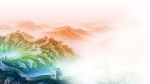 Render warna dari gambar latar belakang Great Wall PPT