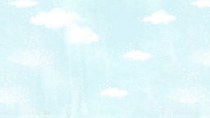 水色の漫画の空のPPT背景画像