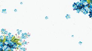 푸른 신선한 동적 복고풍 꽃 PPT 배경 그림