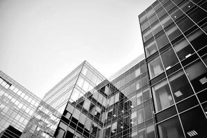 Image de fond PPT bâtiment moderne et noir et blanc