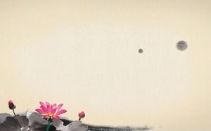 蓮の背景の古典的な中国風のスライドの背景画像