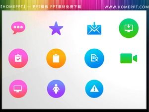 11 farbenfrohe flache PPT-Symbolmaterialien im iOS-Stil