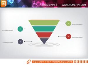 Tabel PPT hubungan hierarki piramida terbalik multi-warna