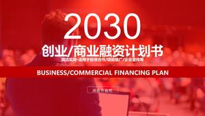 Templat PPT rencana bisnis bisnis merah dinamis untuk latar belakang bisnis kerah putih