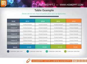 Warna tabel data PPT indah