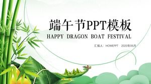 Prosty i elegancki szablon ppt festiwalu smoczych łodzi w tradycyjnym chińskim stylu