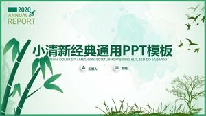Modèle ppt général de rapport de petite entreprise fraîche simple feuille de bambou vert