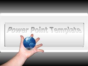 Hand holding the earth background environmental protection PPT template download
