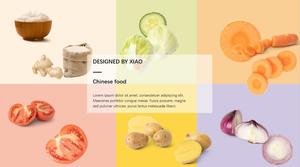 Renkli moda küçük taze gıda teması ppt şablonu