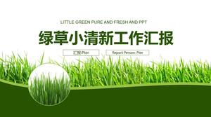 Zielona trawa mały świeży płaski podsumowanie planu pracy szablon ppt