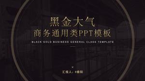 Laporan bisnis gaya geometris atmosfer emas hitam high-end template ppt umum