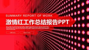 Passion red festive style business work summary report ppt template
