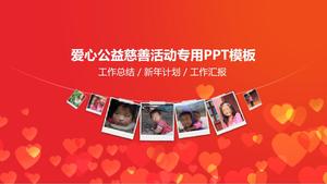 赤い小さな愛の背景は、置き去りにされた子供たちの慈善活動公共福祉の宣伝pptテンプレートに注意を払います