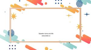 Vibrant color geometric graphic creative work summary report ppt template