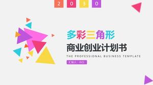 Vibrat triunghi colorat geometric plan de afaceri creat șablon ppt
