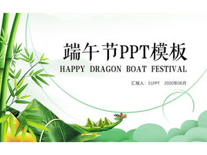 Basit ve zarif geleneksel Çin tarzı ejderha tekne festivali ppt şablonu
