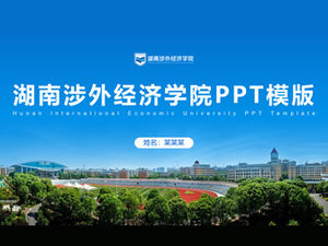 Template ppt umum untuk pertahanan tesis dari Universitas Hunan Ekonomi Asing