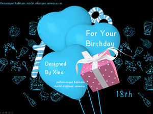 18. doğum günün kutlu olsun-özel bir hediye doğum günü teması ppt şablonu