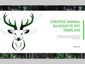 Creative animal silhouette animal protection theme ppt template