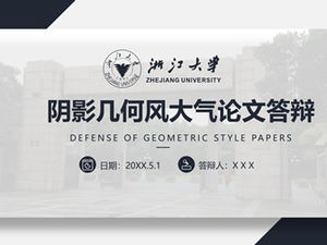 Gölge geometri rüzgar atmosferi tam çerçeve Zhejiang Üniversitesi tez savunma ppt şablonu