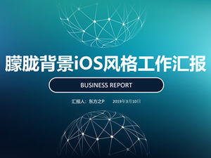 Gambar utama jaringan bola garis dot latar belakang kabur template laporan ringkasan kerja bisnis gaya iOS